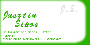 jusztin sipos business card